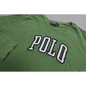 Polo Ralph Lauren Long Sleeve Shirt Mens XL Green POLO Logo Graphic Crewneck Tee